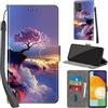 PHINIENLAND Cover per Samsung Galaxy A53 5G custodia portafoglio Alberi | 3 scomparti carte, 1 tasca banconote, Chiusura magnetica, Supporto, Pelle PU flip cover per Samsung A53 5G