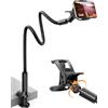SAIJI Supporto Telefono a collo oca, Braccio Flessibile da 95 cm, Pelle PU, Stabile e Durevole, Rotazione regolabile a 360° per iPhone 13 Pro Max, 12 Mini, 12 Pro Max, HUAWEI, Samsung Nero