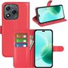 JIUNINE Cover per Honor 400 Lite, Custodia Portafoglio Libro in Pelle Sintetica Antiurto Cover Flip Case con [Carta Fessura] [Supporto Stand] [Fibbia Magnetica], Rosso