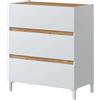 Habitdesign Cassettiera Tempus Stile Nordico Colore Quercia Nodi e Bianco Artik 79x91x41 cm