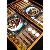 Senza marchio Set scacchi backgammon combinato 3 in 1 tavola di legno di khatam persiano...