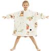 THREE POODLE Felpa Coperta Oversize Bambini, Felpa Pile Giganti con Maniche e Cappuccio, Coperta Pile con Maniche