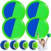 PQETBV Racchettoni Giochi Spiaggia, Giochi Spiaggia Bambini, Set per la Cattura con Velcro con 4 Pagaia e 4 Palle, Racchette in Velcro per Feste, Giardino, Famiglia(Blu + Verde)