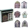 THQAE 6 Pcs porta elfo Porta in Miniatura per Dolletto, Tridimensionali Porticina Elfo in Legno,Porte da Giardino Fatato Casa delle Bambole,Decorazione per Alberi di Fata per Esterno Fata Giardino