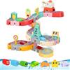 CHMMY Giocattoli da Bagno per Bambini, 52 Pezzi Giochi da Bagno con Pista, Giocattoli Animali e Borsa, Giocattolo a Acqua Regalo Divertente per il Bagno Ragazza Ragazzo