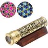 YVCrafts Caleidoscopio in ottone fatto a mano per adulti e bambini, esplorare colori infiniti con perline in vetro lavorato a lume con espositore in legno e camera per oggetti secchi, un regalo unico