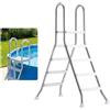 VEVOR Scaletta per Piscine Fuori Terra con Piattaforma, Scala di Sicurezza a 4 Gradini con Struttura ad A Stabile, Altezza 125 cm, Telaio in Acciaio Durevole, Gradini Larghi Antiscivolo, Portata 150kg