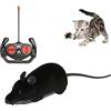 niCWhite Mouse giocattolo per gatti con telecomando, giocattolo interativo per gatti, giocattoli elettronici senza fili RC topi per animali domestici per inseguimento ed esercizio (nero)