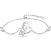 REDSUN Bracciale da donna in argento Sterling 925, con koala, farfalla, occhio malvagio, bradio/bussola/albero della vita, regolabile, per donne, ragazze, moglie, madre, figlia, 22.86 cm, Argento