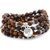 oasymala 108 perle di pietra Mala fatte a mano con ciondolo albero della vita - da indossare come collana o braccialetto (Occhio di tigre marrone (Brown Tiger Eye))