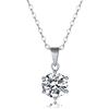 Mejewri Collana con ciondolo in moissanite da donna in argento Sterling con colore D VVS1 purezza oro bianco/oro placcato 1 ct/2 ct, 1ct, Moissanite