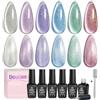 beetles Gel Polish Beetles - Set di 6 colori glitterati a forma di occhio di gatto primaverile con magnete romantico Soak Off UV LED Gel Set di smalti per unghie fai da te Manicure per nail art