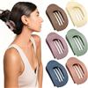 AWUMBUK Mollettone Capelli Donna, 6 Pezzi Eleganti Pinze Ovali per Capelli Donna Moda Antiscivolo Flat Hair Clips Francesi Accessori per Capelli per Tutto il Giorno