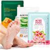 GAOMESIA 3 Paia Maschera Piedi Esfoliante, Calzini Peeling e Idratanti per Rimuovere Pelle Morta e Ammorbidire Talloni, Cura Piedi per Pelle Secca e Screpolata, Donna e Uomo, Miele Aloe Vera e Pesca