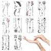 Taiyyi Tatuaggi Temporanei,adesivi per tatuaggi temporanei,Adesivi per tatuaggi neri per mani, gambe e altre parti del corpo, adesivi per tatuaggi per adulti(A,B,C,D,E,F) (B)