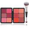 FantasyDay 12 colori impermeabile fard polvere Xmas trucco viso sbiancante a lunga durata con pennello cosmetico - blush multiuso per una carnagione fresca quotidiana per ogni tono della pelle