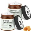 BUTBU 2Pcs Beef Tallow Face Cream, Balsamo per il Viso al Sego e al Miele, 100% Grass-Fed Pure Beef Tallow Honery & Beeswax, Sego di Manzo per Cura della Pelle, Moisturizer Face Cream per Viso e Corpo