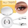 QUEWEL Ciglia Finte Magnetiche Naturali, Ciglia Finte Magnetiche riutilizzabili con applicatore, non c'è bisogno di colla magnetica per QUEWEL facile da indossare e rimuovere (Style J-04)