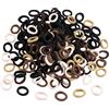 Lanjue 200 elastici per capelli femminili, mini neri e sfumati colore caffè, senza metallo, per ragazze e codine