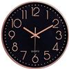 Taodyans Moderno Orologio da Parete Silenzioso Orologio da Cucina Quarzo da 30 cm (Oro Rosa-Nero)