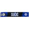 Inter, Sciarpa Jacquard dedicata al giocatore Petar Sučić, 100% Acrilico, Nero/Blu/Bianco, 135x22cm