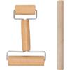 TOKSEO Set di 2 mattarelli in legno per mattarello, piccolo rotolo di pasta con manico, grande spillo, adatto per stendere l'impasto con la mano, per fare pizza, impasti e dessert