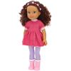 ColorBaby Mara - Bambola per bambini snodata, 36 cm, capelli castani ricci, stile causale, abbigliamento incluso, bambole realistiche, giocattoli per bambini 3 anni, regali di Natale per bambini