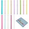 PH PandaHall 14 cinghie elastiche per libri, quaderni, 15 mm di larghezza, per segnalibri, 14 colori, elastici per libri, con anello portapenne, per notebook, ufficio, scuola, lettori