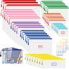 PLAPOT 48 Pezzi Buste Plastica Zip, Borse di File A4 A5 A6 B4 B5 B6 B8 Bills Sacchetto Impermeabile, trasparenti Cartelline con 3 Etichette Adesive per documenti, ricevute, cosmetici, scolastico