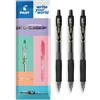 Pilot G-2 - Set di 3 penne a sfera retrattili con inchiostro gel, punta da 0,7 mm, colore: nero