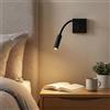 B·LED BARCELONA LED BARCELONA LED Applique da Parete LED Nero per Lettura Hale 3W, Luce Calda 2800K, Braccio Flessibile Orientabile, Stile Moderno Minimalista e Classico, Camera, Scale, Ristorante, Comodino