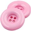 Blausky 10 bottoni colorati, in plastica, 4 occhielli, bottoni rotondi in resina, piccoli bottoni, rotondi, per cucito, lavori a maglia, fai da te, decorazione regalo, rosa, 25 mm