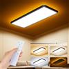 Uwithm Plafoniera LED Soffitto lampadario Soggiorno Piatta, 58x22x2,9CM Pannello 32W 3000LM 3000K-6500K/1800K Dimmerabile Luce Notturna, Lampadario Soffitto Lunghe con Telecomando Camera Letto Bagno Cucina
