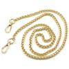 VOANZO - 2 pezzi 157 cm catene piatte in ferro per borse fai da te, catene per borse a mano, accessori per portafogli, tracolla a croce per il corpo, con fibbie in metallo (oro)