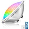 OSREE 30W Lampada Piscina LED PAR56 Sott'acqua, Faro Piscina RGB Multicolore Dimmerabile 1200lm, Timer 2/4/6H, Acciaio Inox 316 IP68 Impermeabile Luce Piscinas con Telecomando, 12V AC