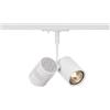 SLV BIMA 2 spot per binario monofase ad alta tensione, biemissione, QPAR51, bianco, max. 50W, incl. adattatore monofase