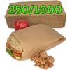 Loxato 1000 Sacchetti di Carta Kraft per Alimenti - Marrone 15x6,5x28 cm | Sacchetti Pane, Brioches da Bar, Buste Alimentari, Confetti, Biscotti, Farina, Ecologici