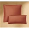 Seralino Federa in raso 35 x 35 cm, arancione con chiusura lampo (set da 2), 100% cotone biologico, come federa in seta, utilizzabile come cuscino decorativo, federa per cuscino 35 x 35 cm