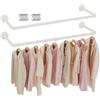 GUOHNHE 97cm Barra Appendiabiti da Parete, per piccolo spazio, Crema, 2 Set | Attaccapanni da Muro Rimovibili, Bastoni per Armadi, Penderia Retrò Rimovibile, per Appendere Comodamente Vestiti