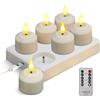ICRGB 6 lumini a LED ricaricabili con telecomando, luci da tè ricaricabili, candele tremolanti con timer e stazione di ricarica per decorazione della stanza, tavolo da pranzo, matrimonio, festa