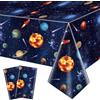 QUERICKY 2 pezzi Tovaglie per feste nello spazio esterno, copritavolo del sistema solare, 130x220cm copritavolo rettangolo per decor per feste di compleanno a tema spaziale per bambini, festa a tema galassia
