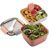 MUJUZE Lunch box microonde, separe divisorio interno porta pranzo box adulti/bambini, sostenibile a prova di perdite schiscetta pranzo, bento box per gite scolastiche/ufficio/picnic