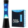 I-TOTAL® Lampada Lava Gravity Colorata - Effetto Bolle Ipnotico, Design Retrò, Cera Fluida, Luce Rilassante, Lampada Decorativa per Casa e Ufficio (Base Nera Liquido Blu Cera Bianca)