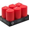 Hofer Candele Rosse a Colonna - 60 x 120 mm - Set di 6 Candele Decorative Cilindriche - Colore Rosso - Lunga Durata di 30 Ore - Cera Antigoccia - Non Profumate - Qualità RAL
