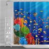 SDOTPMT 90x183cm Oceano Tropicale Pesci Tenda da doccia Colorato cartone animato Pesce Corallo scogliera Marino Animale Tenda bagno Sott'acqua per bambini Bagno Poliestere Impermeabile con ganci