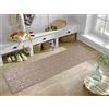 Serdim Rugs Ivy - Zerbino antiscivolo Washabale con traliccio a cubetti, per cucina e corridoio, beige, 60 x 220 cm