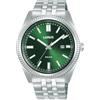 Lorus Orologio analogico al quarzo da uomo con bracciale in acciaio inossidabile, Argento/Verde - RH967QX9