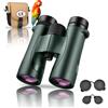 LUXUN Binocolo 10 x 42, Binocolo in vetro ED per adulti, prisma BAK4 impermeabile e antiappannamento per portatori di occhiali, caccia, birdwatching e attività all'aperto con imbracatura per binocolo