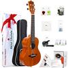AKLOT Concerto Ukulele Solido Mogano 23 Pollici Ukelele Con Lezione Online Gratuita Starter Kit per Principianti Professionale Bambino Adulti