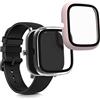 kwmobile 2x Custodia Rigida Smartwatch Compatibile con Huami Amazfit GTS 2 Mini Cover - Case Vetro Temperato Orologio Fitness - rosa vintage/trasparente